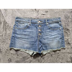 Mossimo Supply Co Cut Off Button Fly Jean Shorts Women's Size 12 Medium Wash